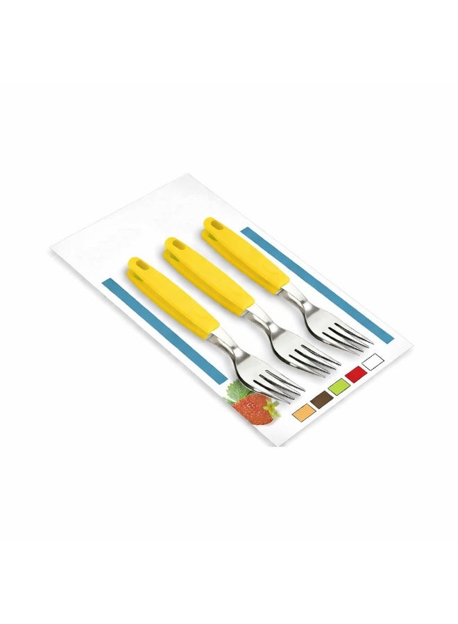 ديسينت ديسنت بيغ فورك سِت أوف 6 | ستينلس ستيل فوركس | إيرغونومِك هاندل | ميرر فينيش | هيفي ديوتي تيبل فورك سِت فور هوم، كيتشن، ريستورانت، ديش واشر سيف - Image 2